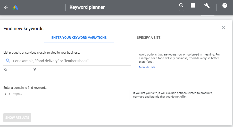 Google Keyword Planner